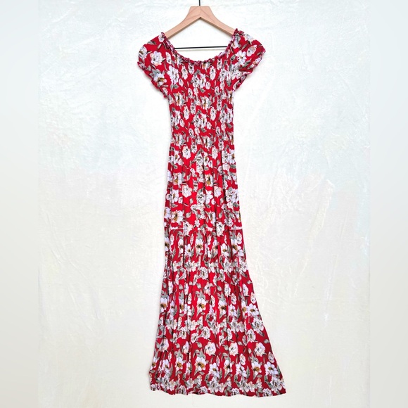 Kindred Red Floral Maxi Dress - Picture 4 of 7